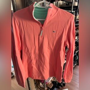 Vineyard Vines Pink and Mint Quarter-Zip